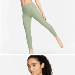 NIKE DRY FIT SET Women's Green High-Waisted Leggings AND TOP